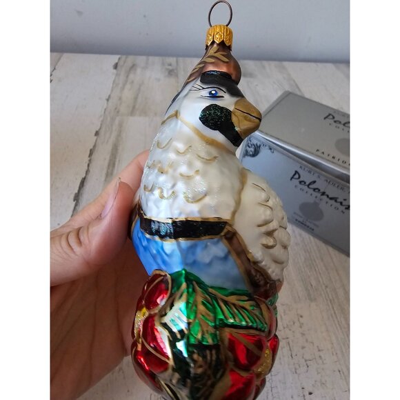 Polonaise Partridge pear tree Glass ornament poinsettia Kurt Adler bird Xmas tre - Picture 7 of 10
